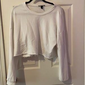 White sweater crop top